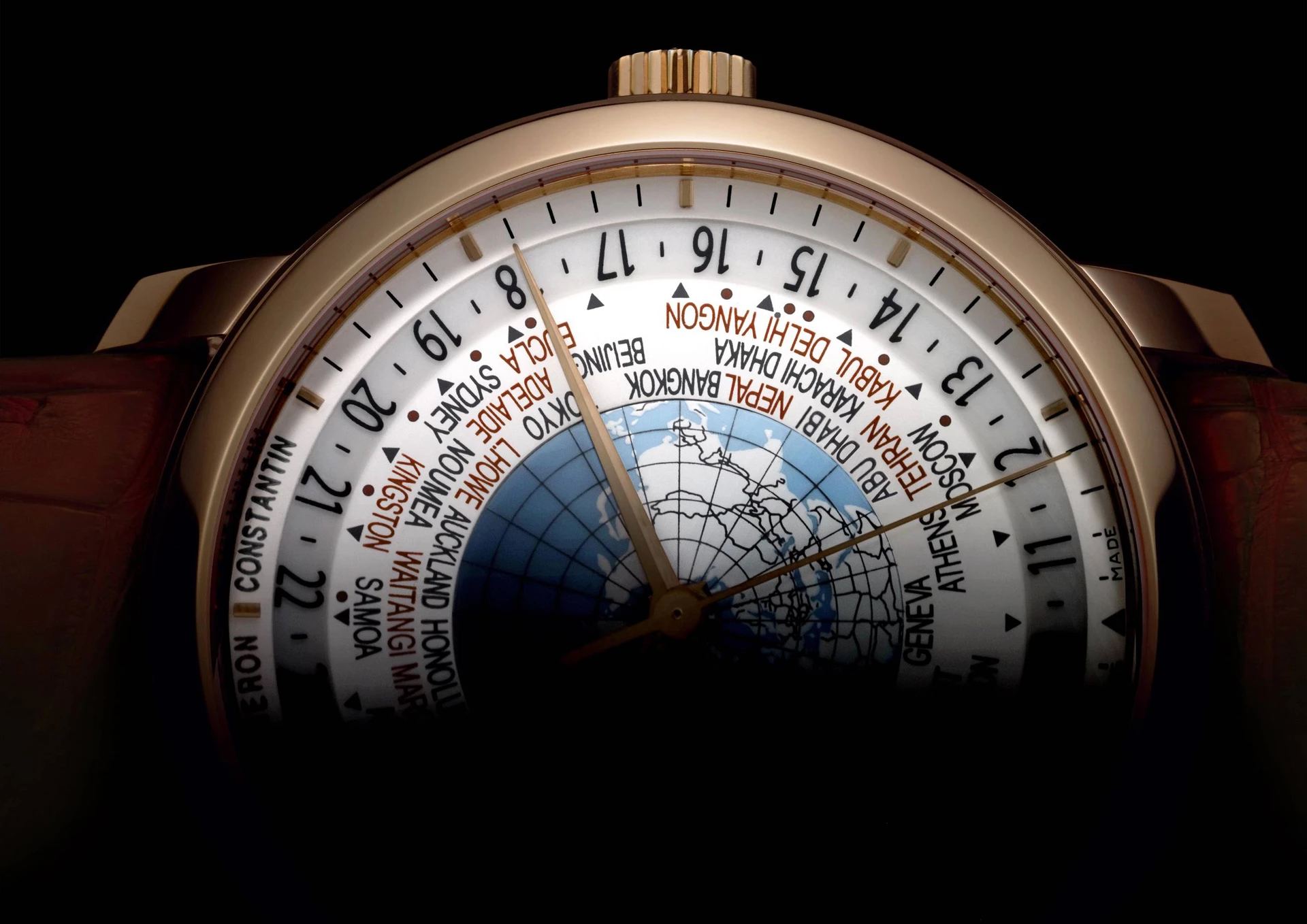 Vacheron Constantin's Patrimony Traditionnelle World Time model tells the time in all the world's 37 time zones