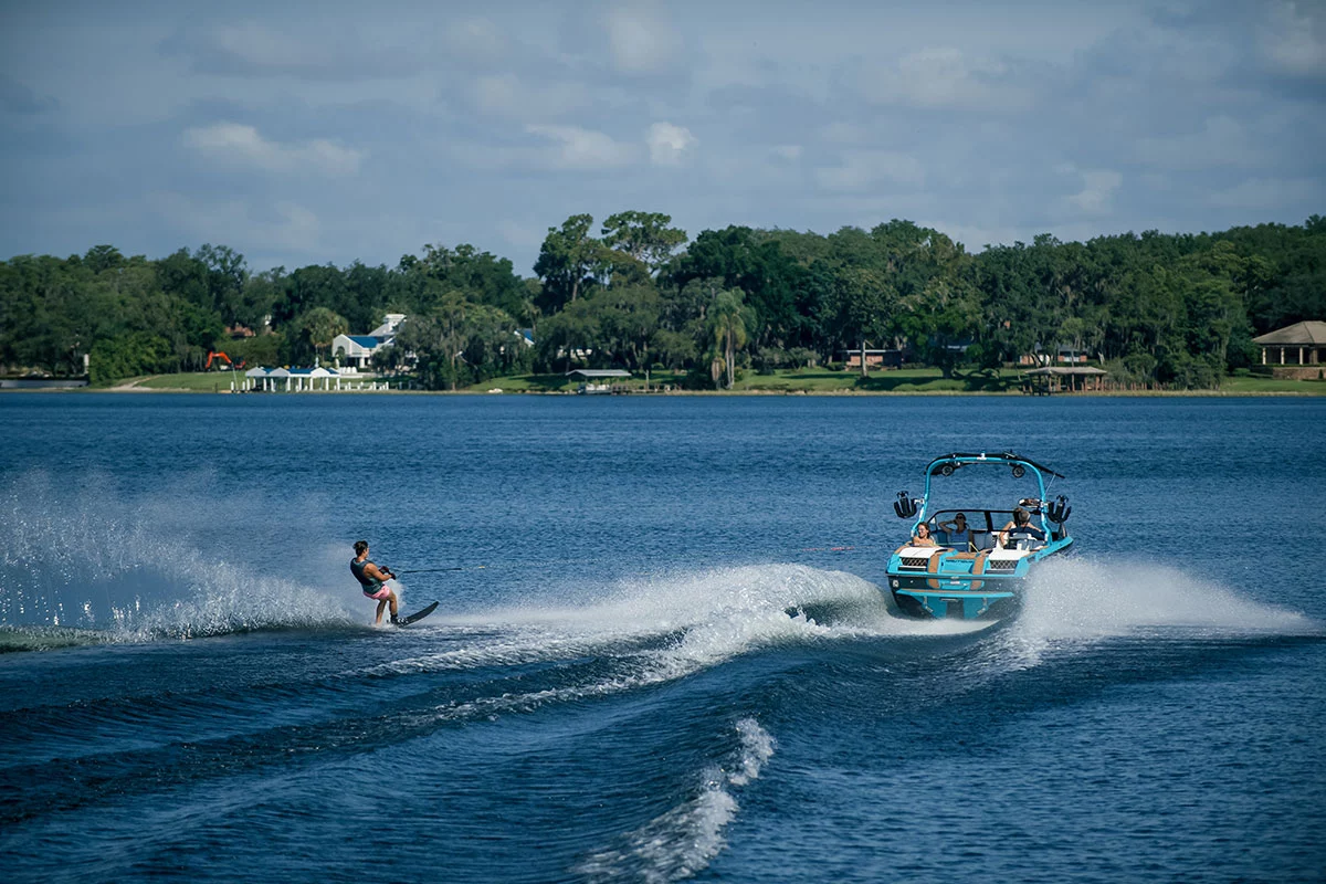 Two to three hours of "normal watersports use" will drain the battery, after which you'll need 90 minutes on a supercharger (where available)