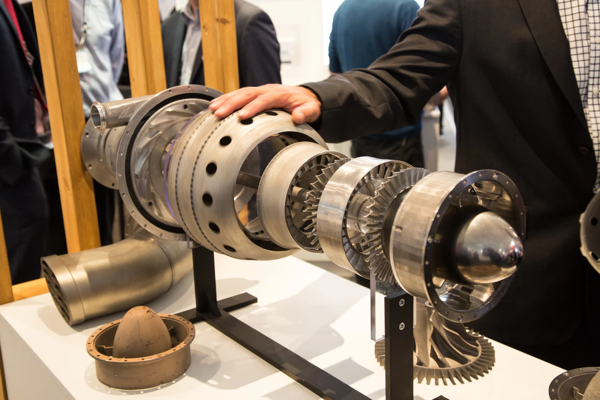 One of the 3D printed engines currently on display at the International Air Show in Avalon, Australia