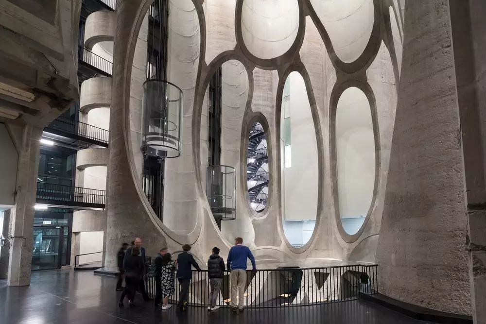 Each of the Zeitz MOCAA's carved tubes was capped with a panel of laminated glass to bring daylight into the atrium