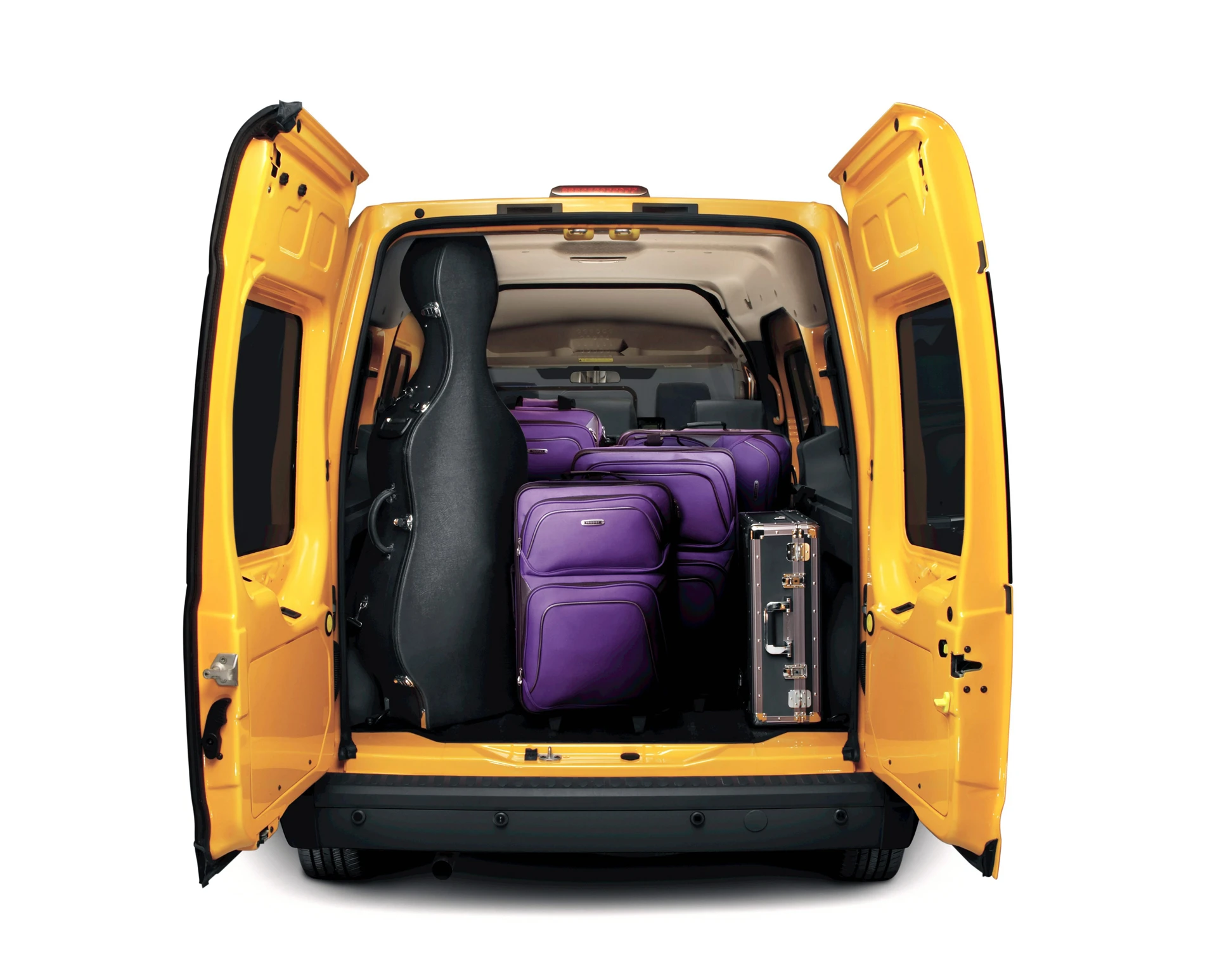 Rear of the Transit Connect taxi