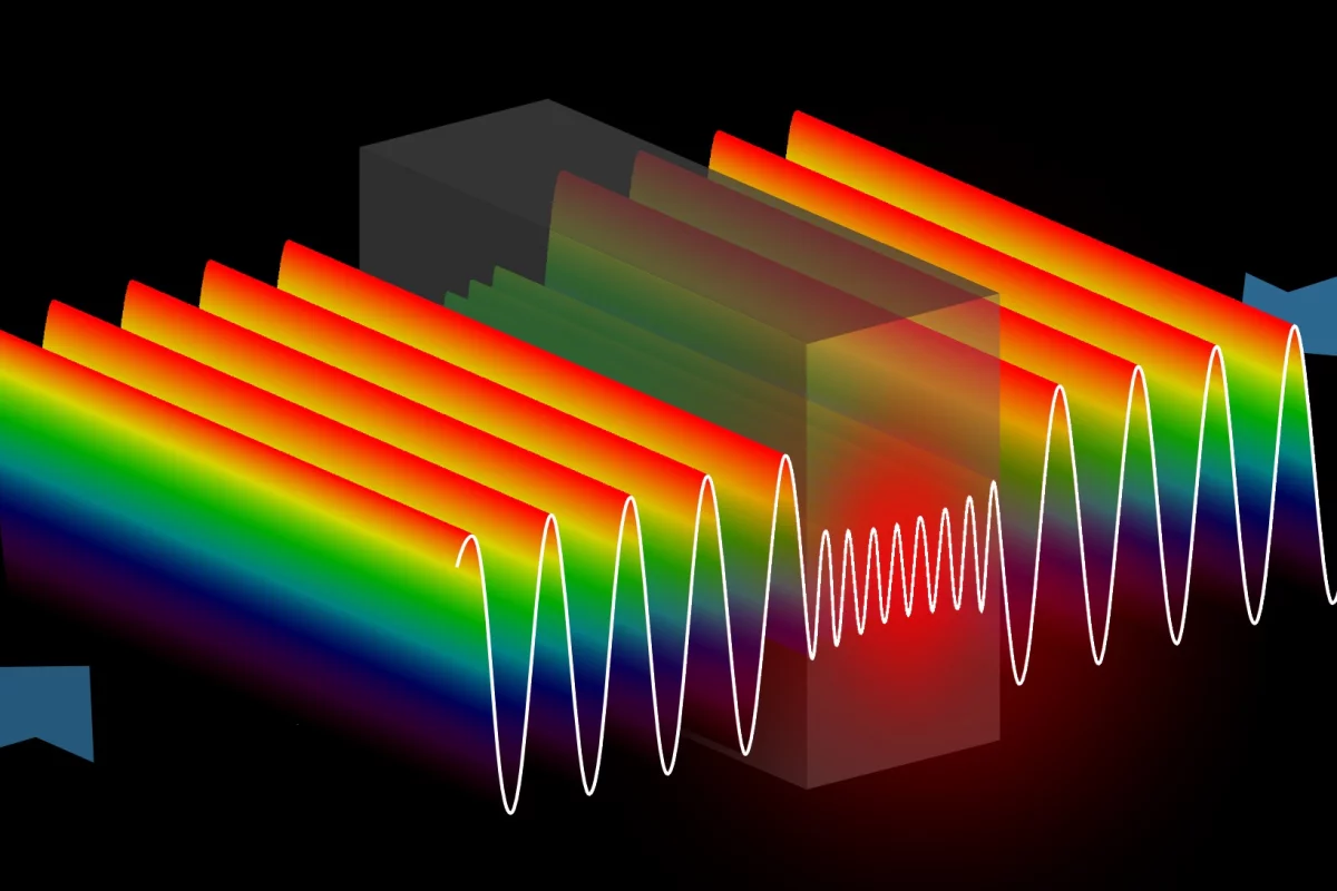 In the anti-laser, incoming light waves are trapped in a cavity where they bounce back and forth until they are eventually absorbed (Image: Yidong Chong/Yale University)