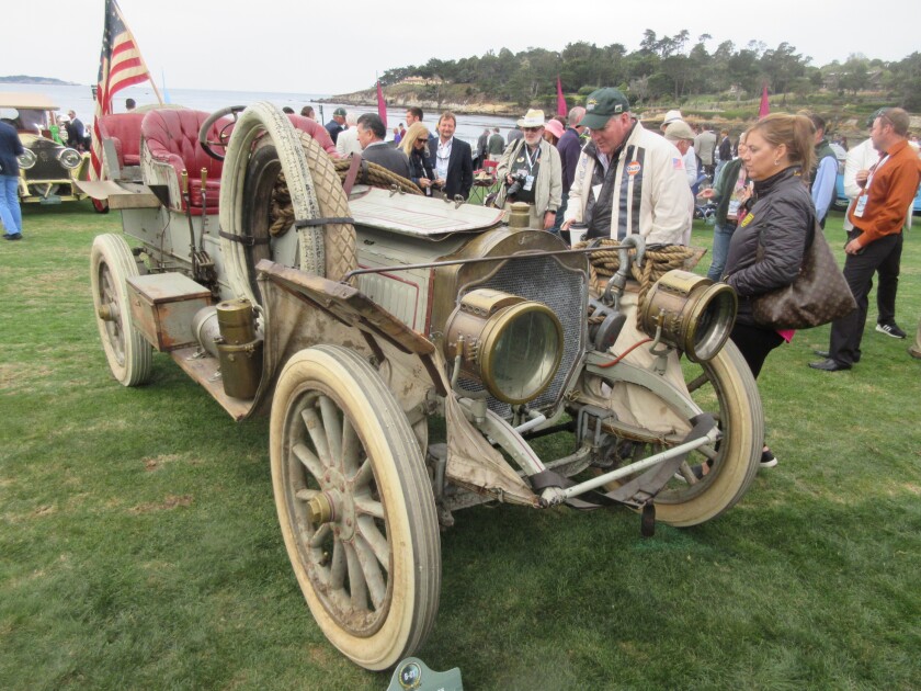 The 1907 Thomas Flyer 35 which won 1908 New York to Paris Race. The car normally resides in the National Automobile Museum (The Harrah Collection) in Reno, Nevada