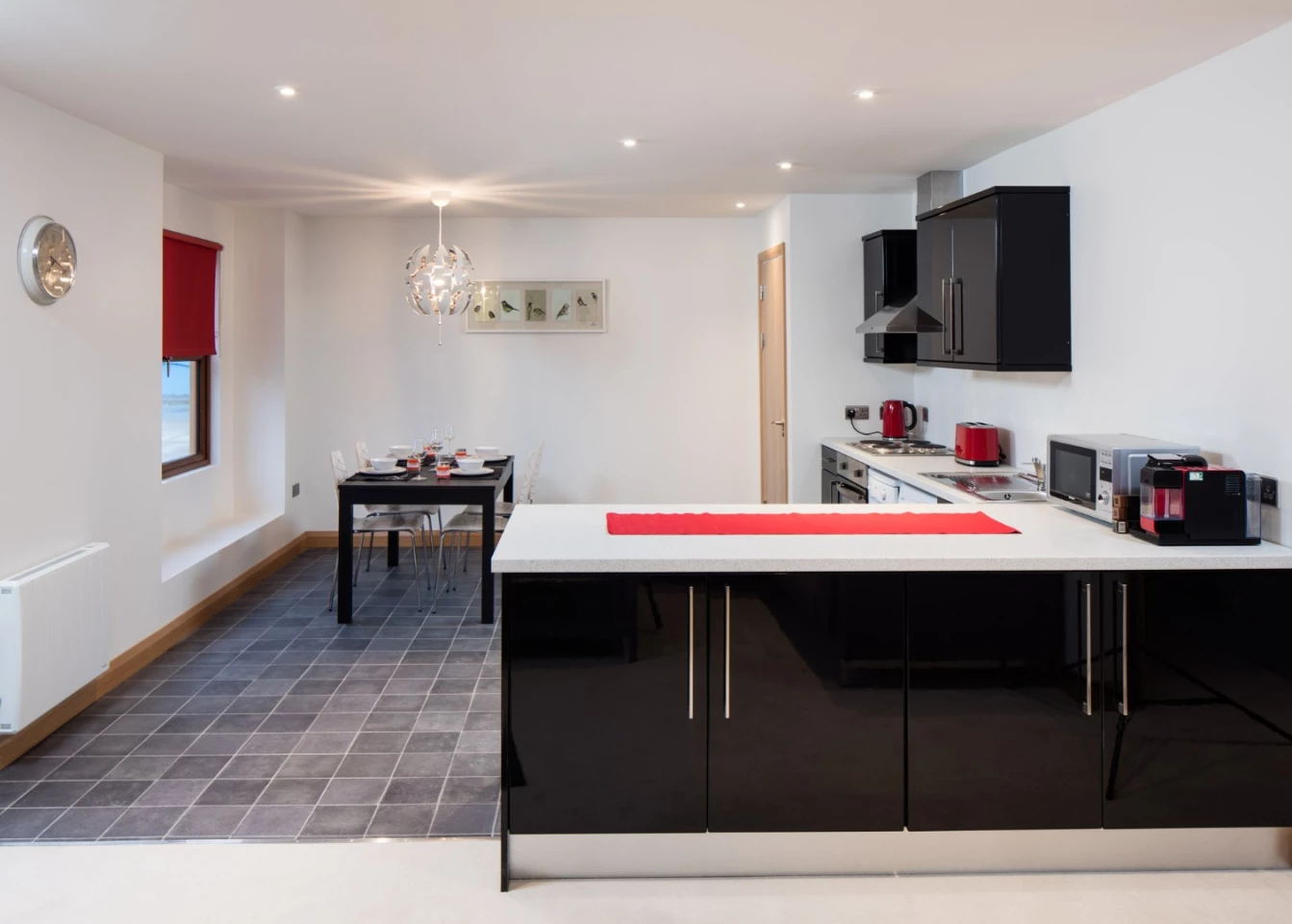 The modular houses on display each have two bedrooms, a kitchen / living space, storage facilities and a bathroom