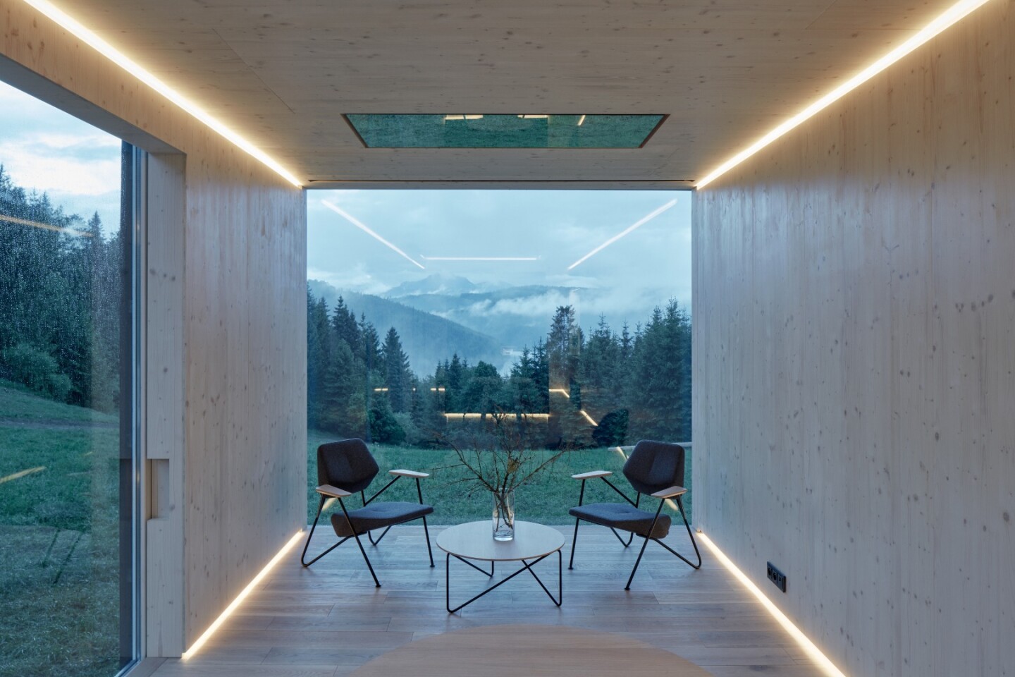 Inside the Into the Wild cabin by Ark Shelter