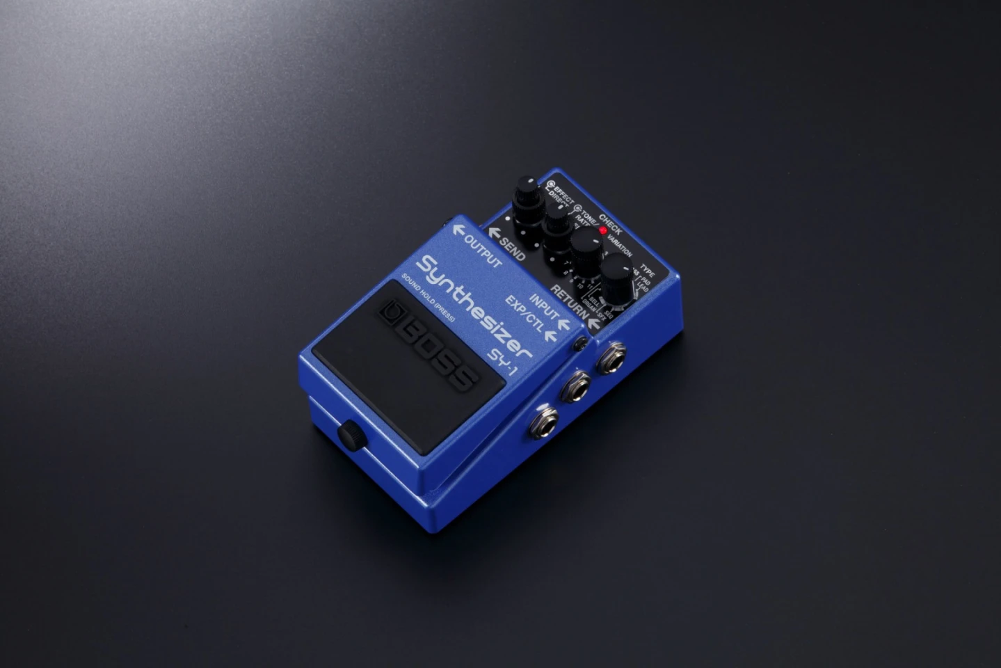 An expression pedal can be plugged into the SY-1 for continuous Tone/Rate control