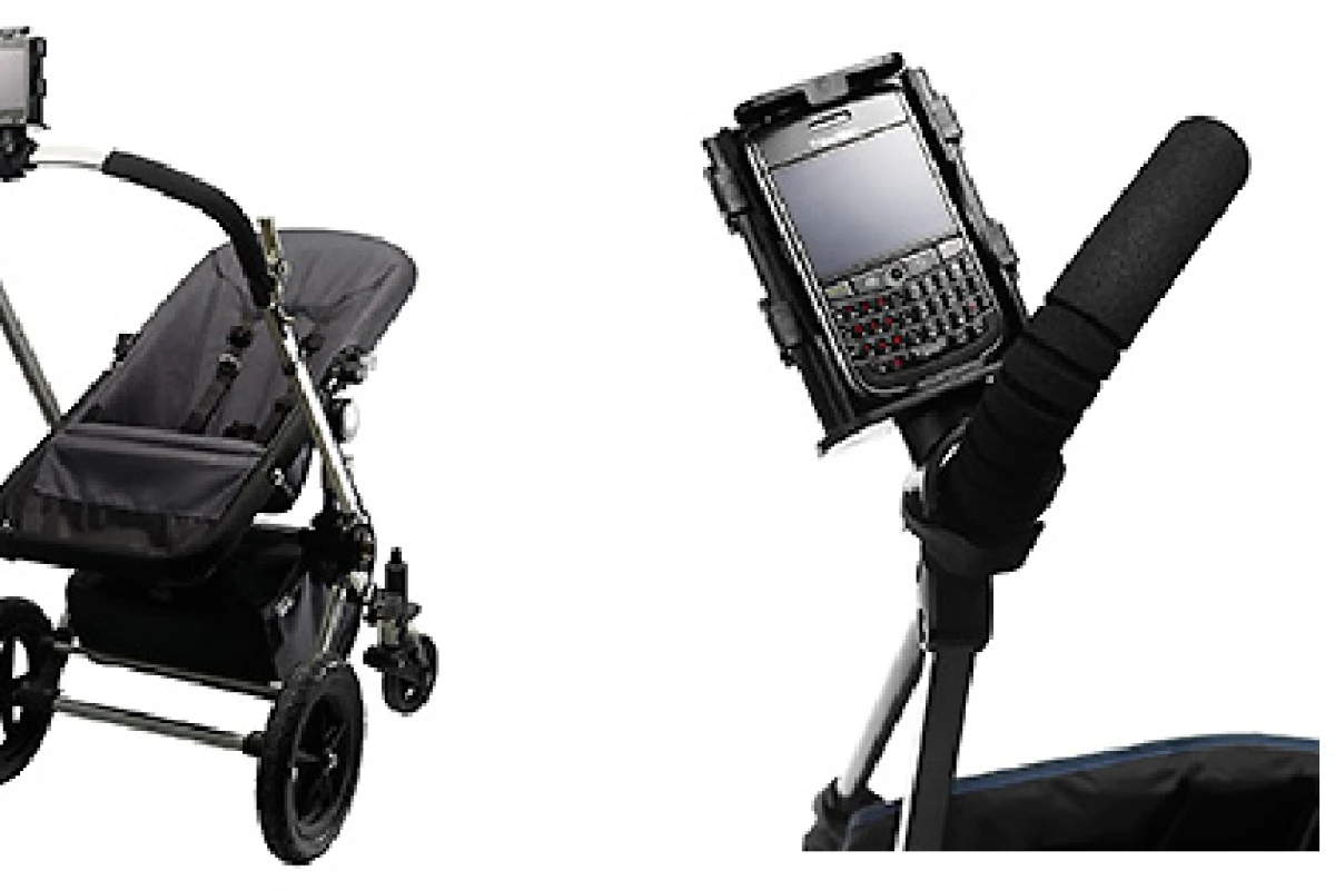 The Texthook attaches to the handle bar of your stroller, shopping trolley or exercise equipment, making it easier to stay in touch electronically