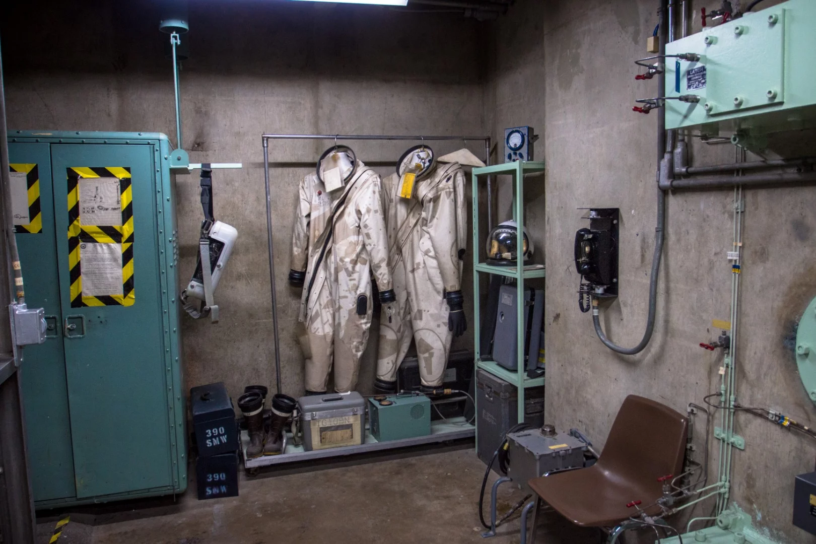 Hazmat suits that would have been used for missile fueling operations