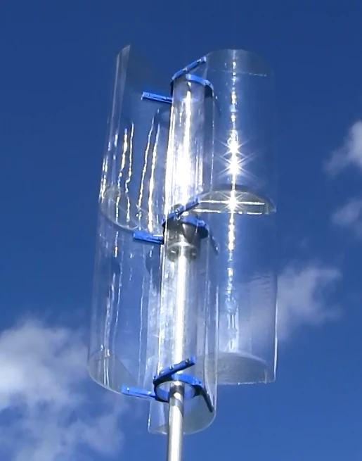 In the event of high winds the vanes “break-away” from the main support and become flat so as not to become airborne
