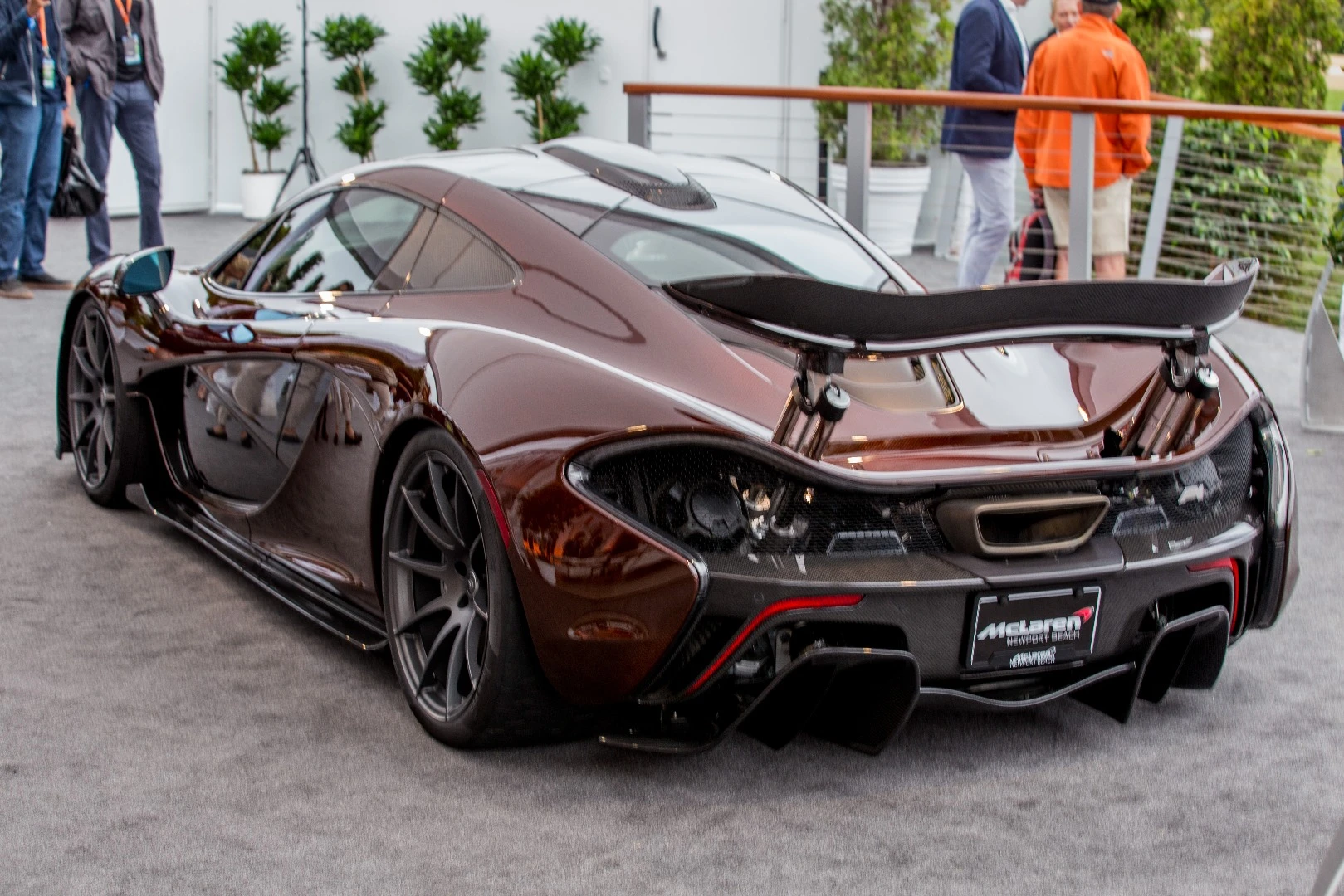 McLaren showed a colored-carbon fibered P1 in its private tent