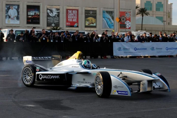 The Spark-Renault SRT_01E, in its first public demonstration in Las Vegas