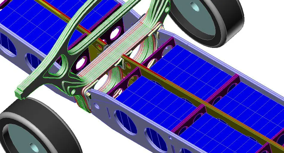 The frame of the EZ-EV will be made from advanced honeycombed composites