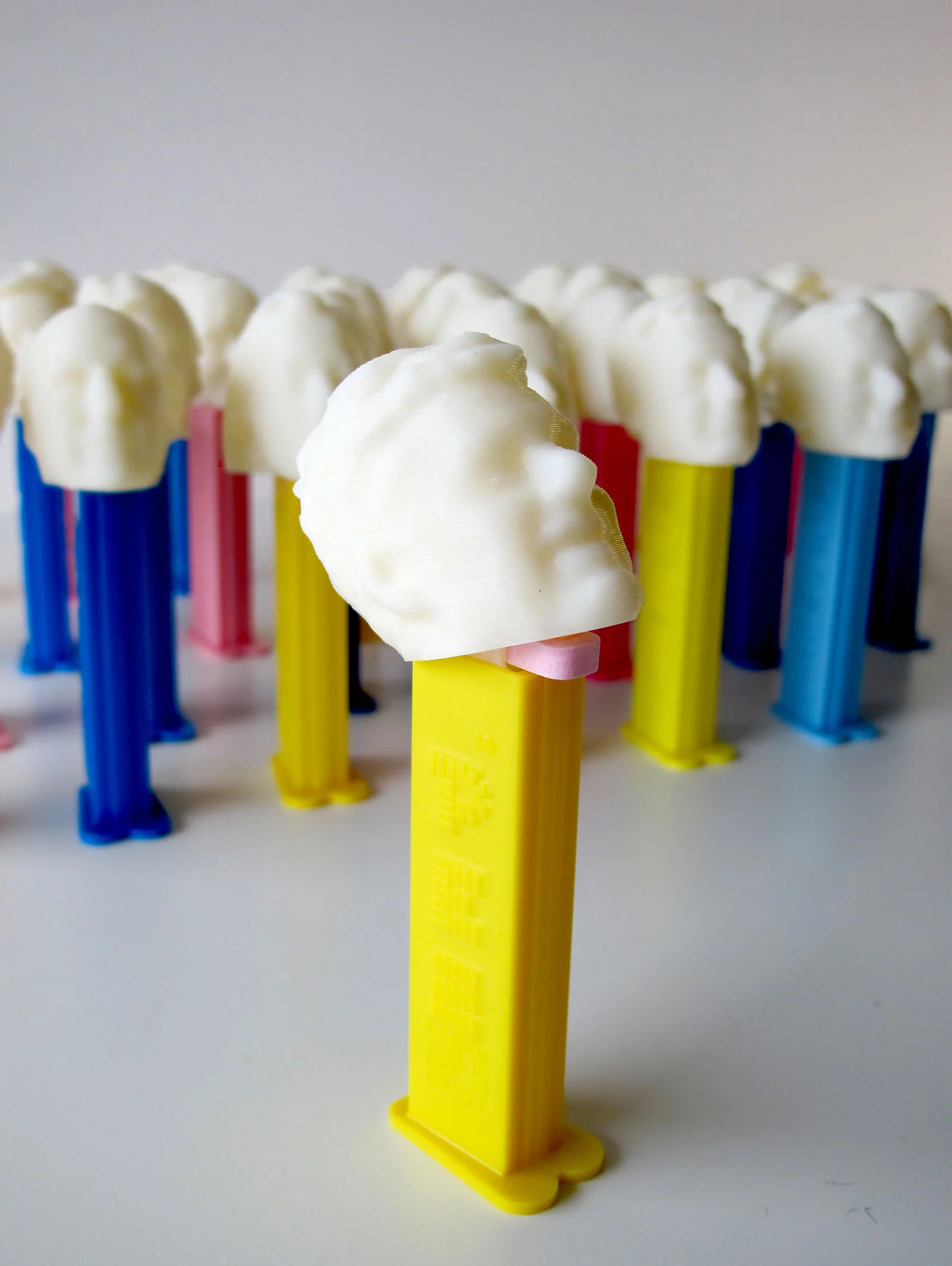 Hot Pop Factory used a Makerbot 3D printer and a Kinect to create Pez dispensers modeled after an individual person's head