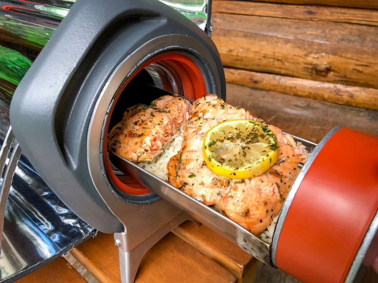 The GoSun Fusion can be powered by anything that can provide 150 W at 12 V