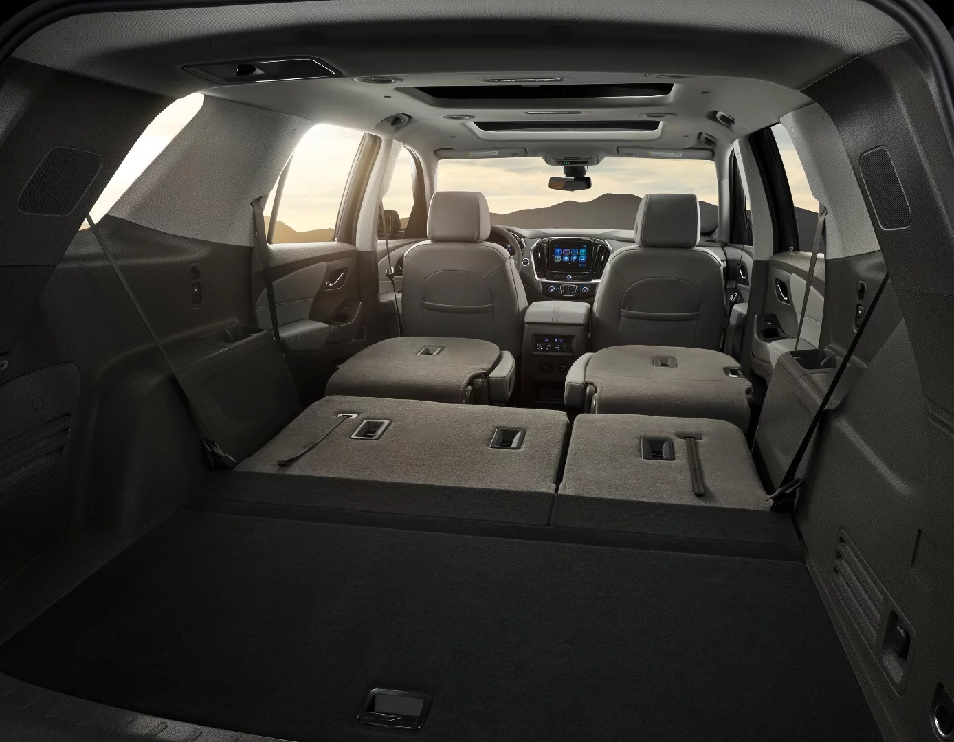 The new Traverse offers 98.5 cu ft of cargo space from the front row back