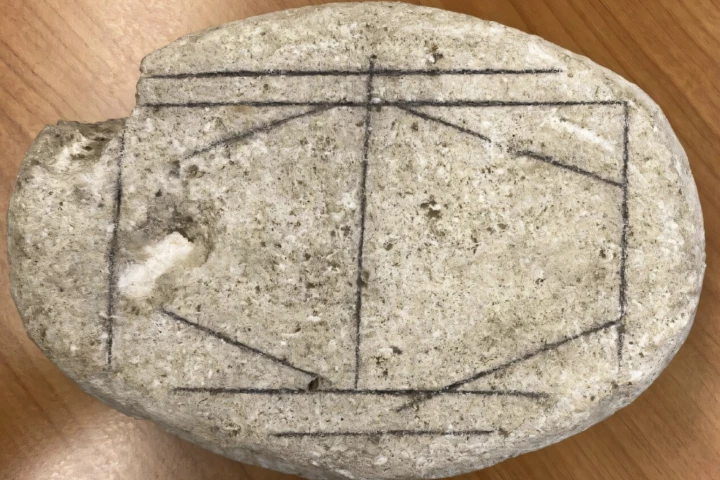 Many games in this period of time were marked on the ground – not preserved in limestone like this one