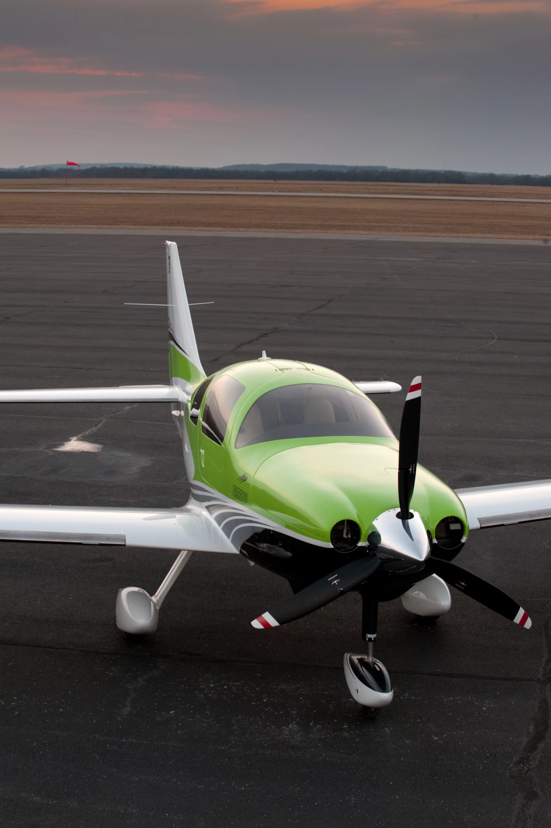 The four-seater aircraft is powered by a turbocharged, fuel-injected, six-cylinder Continental Motor TCM TSIO-550-C engine which maxes out at 310 hp, granting a maximum speed of 235 knots (435 km/h)