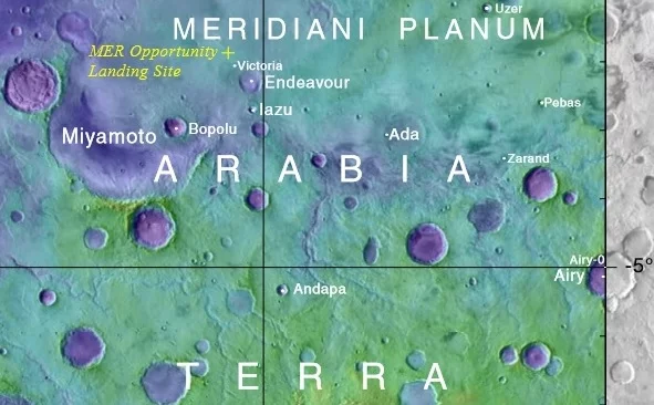 Map of Opportunity's landing site