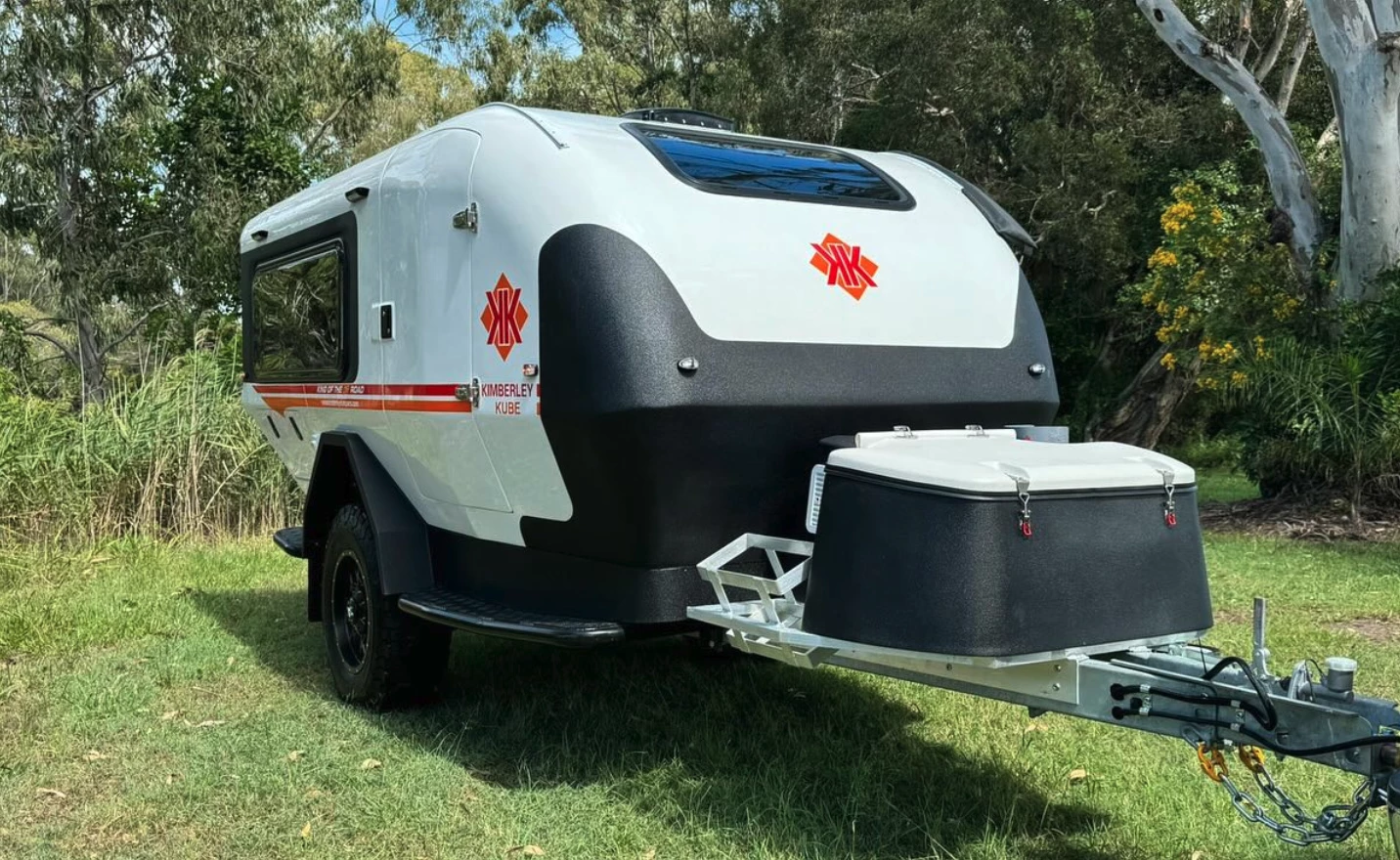 The one-of-a-kind Kimberley Kampers Kube trailer is on its way to the US market