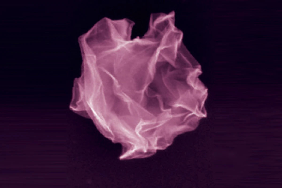 A crumpled graphene ball created by Northwestern University researchers inspired by a trash can full of crumpled-up papers