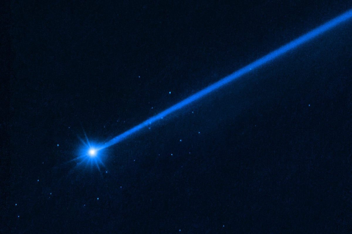 This NASA/ESA Hubble Space Telescope image of the asteroid Dimorphos was taken on 19 December 2022, nearly four months after the asteroid was impacted by NASA’s DART (Double Asteroid Redirection Test) mission