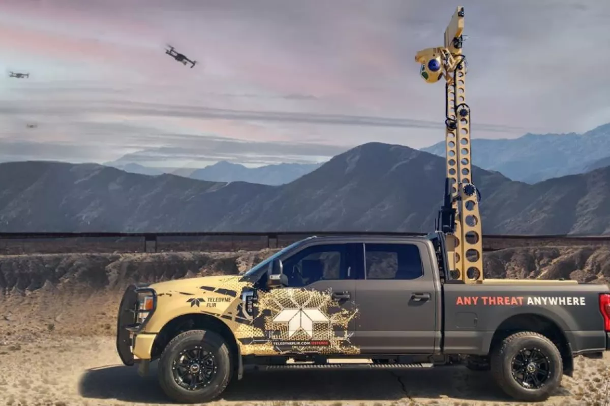 The Teledyne LVSS mounts on a Ford pickup