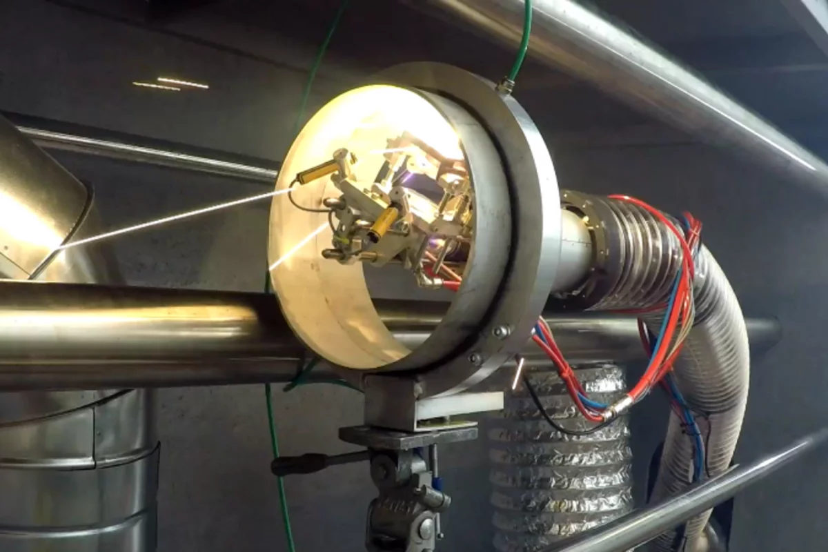 LaserPipe welds inside a pipe using an industrial laser head