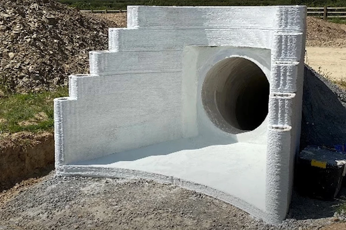The 3D-printed headwall structure