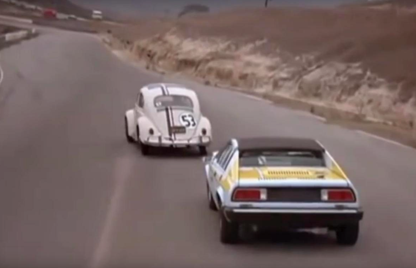 An interesting aspect to this movie is that it followed the formulaic rule of giving the hero a love interest. Every leading actor needs an onscreen romantic foil, and for Herbie the Volkswagen in 'Herbie Goes to Monte Carlo', it was a shapely powder-blue Lancia Scorpion named Giselle. Herbie and Giselle are pictured above going for a drive together. Giselle is also being auctioned on the same day, with an estimate of $40,000 to $50,000. Maybe some kind soul can keep them together.