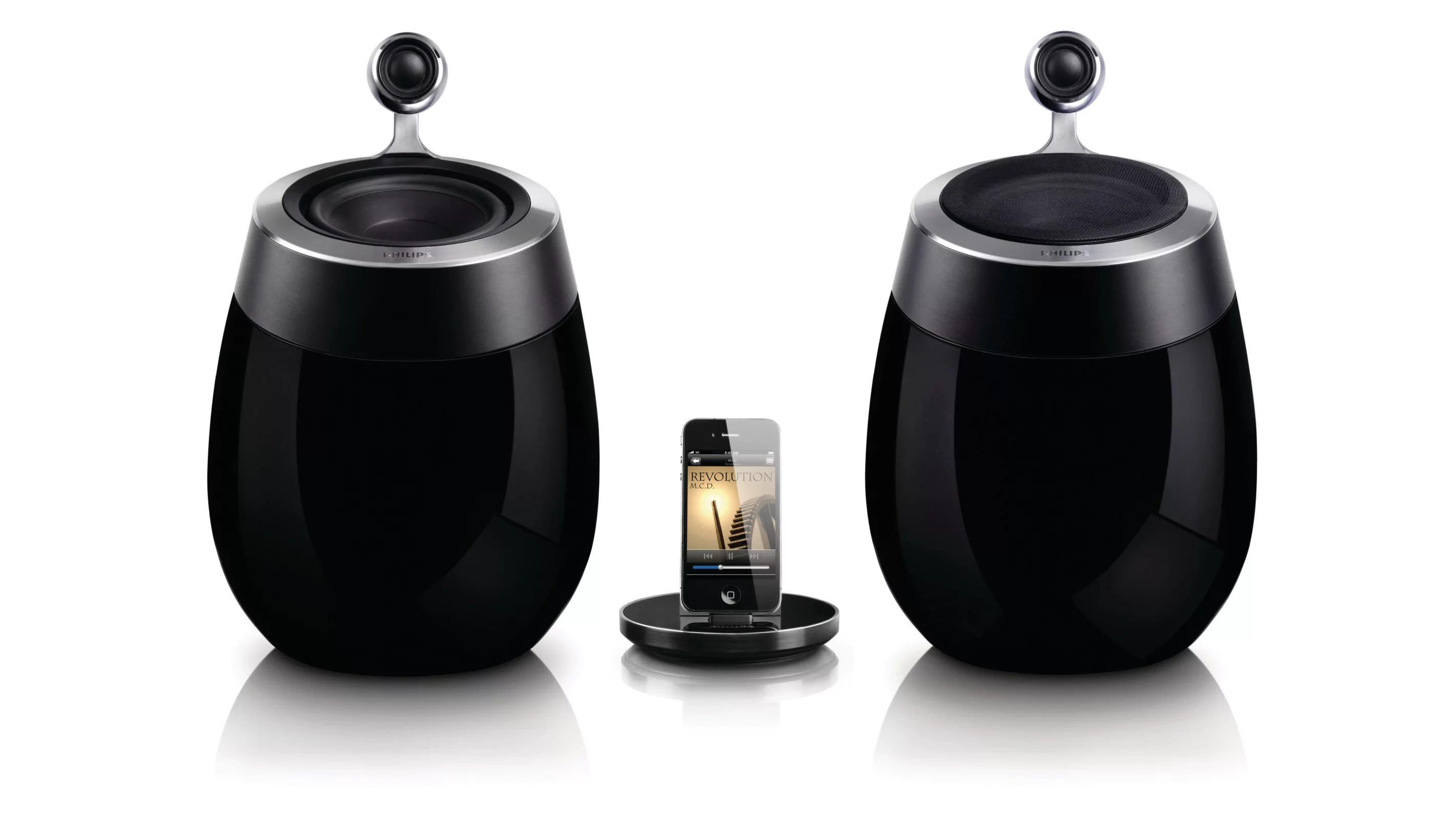 Philips has combined two of its most successful innovations into one gorgeous docking speaker system: the AirPlay-capable Philips Fidelio SoundSphere docking speakers
