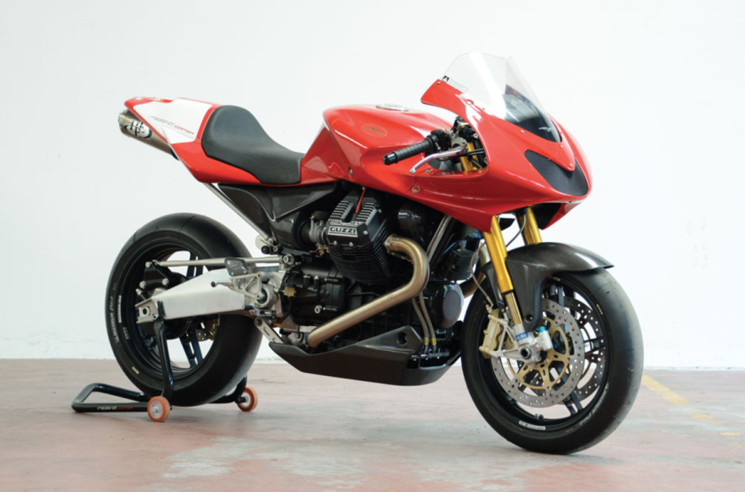 Lot 825 was a 2009 Moto Guzzi MGS-01 Corsa which sold for €37,440 ($39,709) at the RM-Sotheby's DueMile Route auction in Milan on 25-27 November, 2016