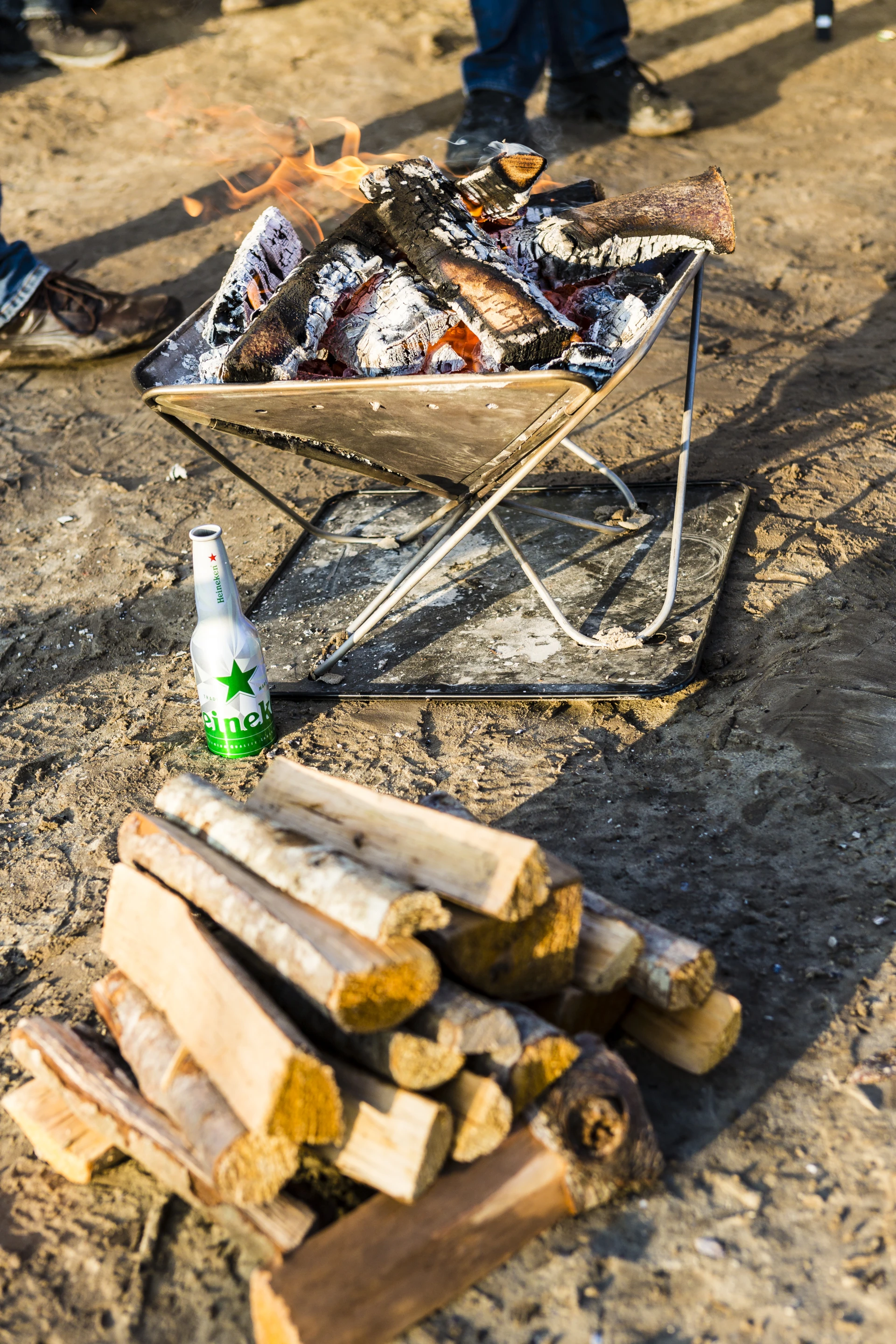 What is a guys' camping trip without fire