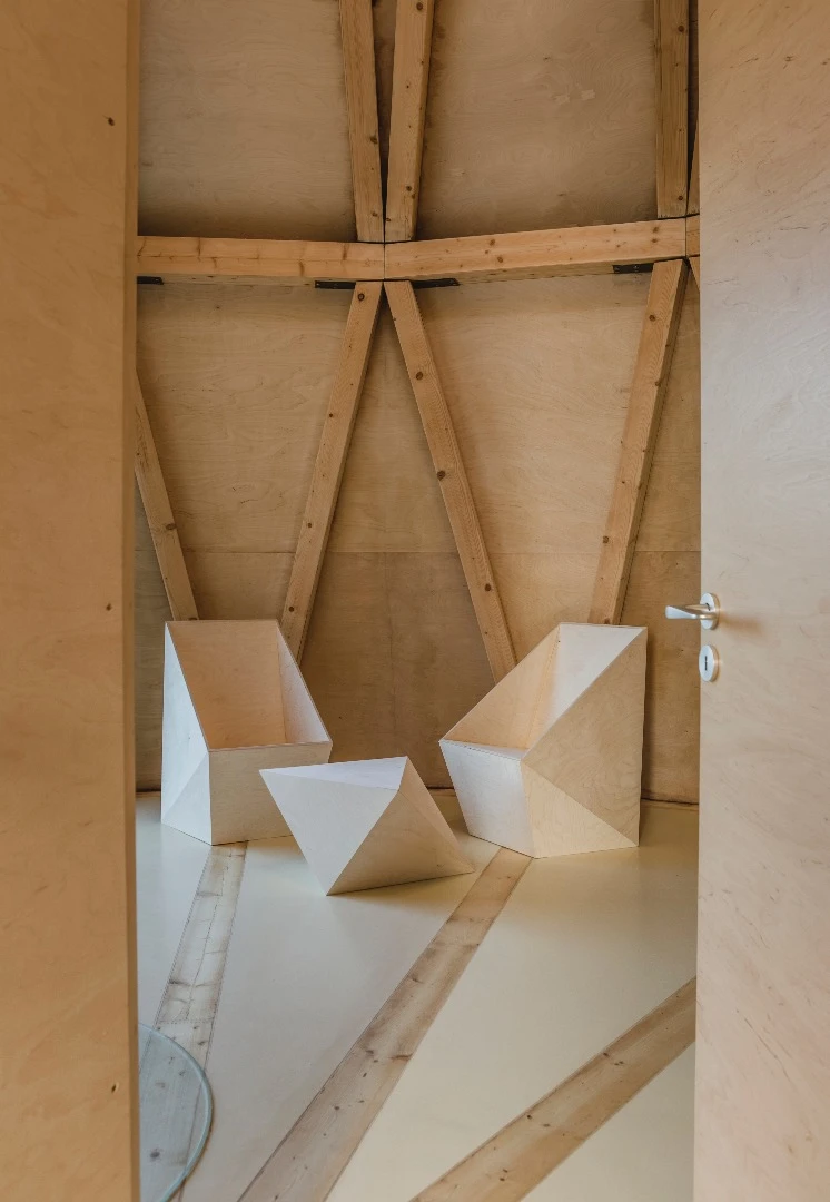 The House in the Orchard's interior is very utilitarian