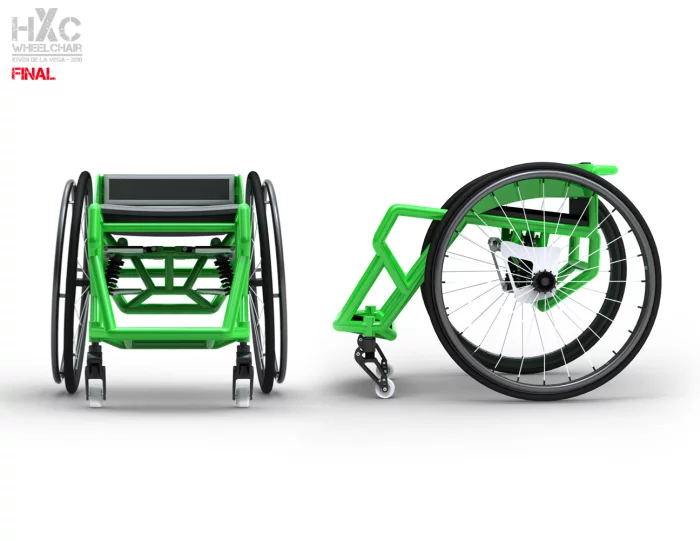 Computer rendering of the HXC wheelchair