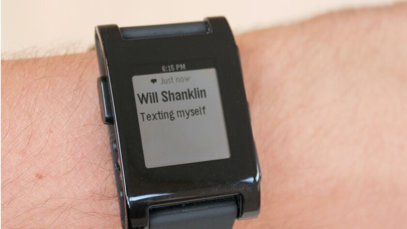 Pebble vibrates on your wrist when you receive a notification
