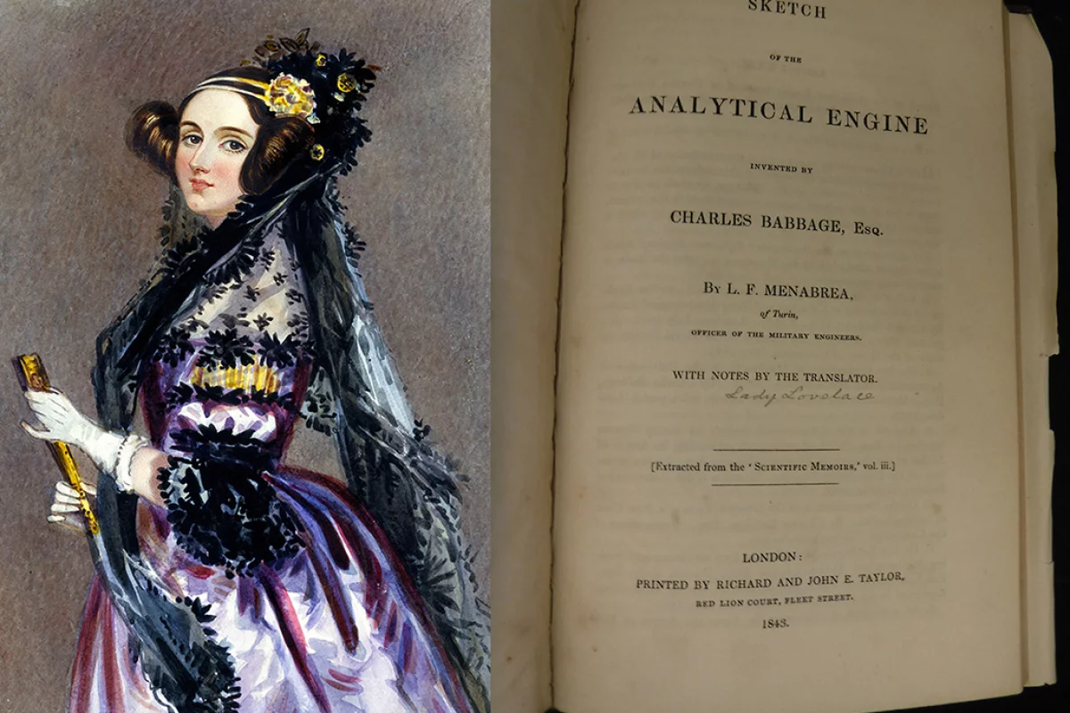 Ada Lovelace and the signed faceplate of the book