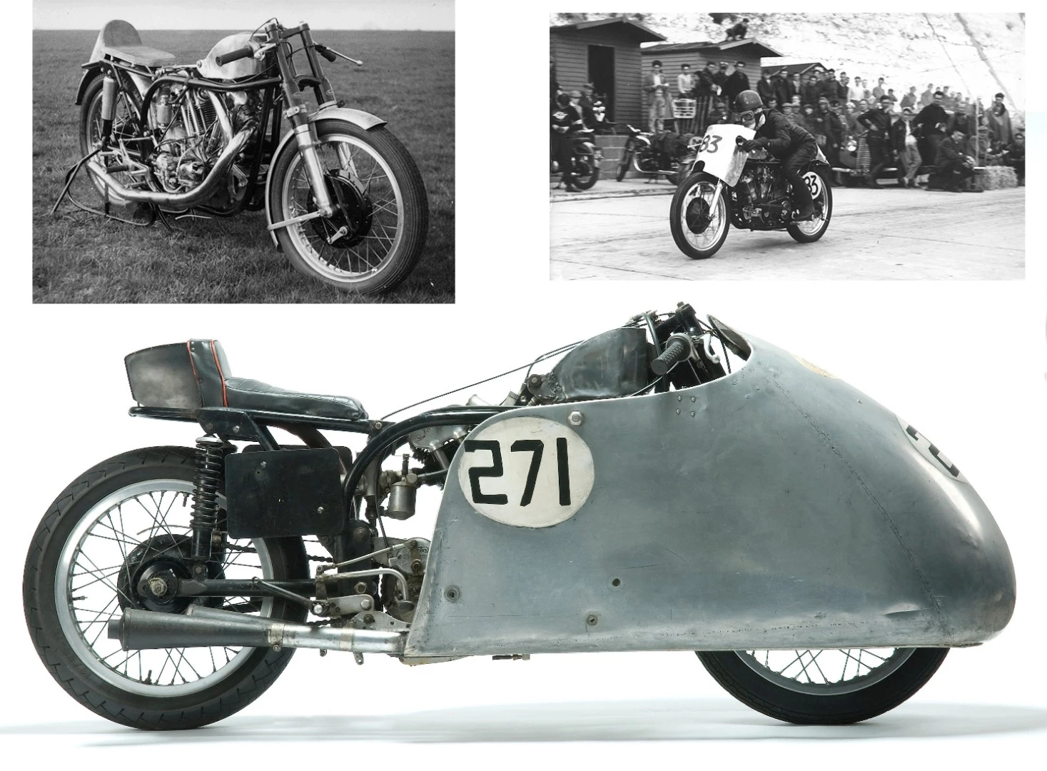 This 1952 Norton-JAP Mk1 'Saltdean Special' is a very significant motorcycle, having been built in Saltdean in 1952 and campaigned until 1994, winning countless races along the way. The bike uses a JAP engine in a Norton 'featherbed' frame, though the engine uses the heads and barrels from a JAP speedway engine, and runs on methanol fed by twin Amal GP carburettors. Auction Description