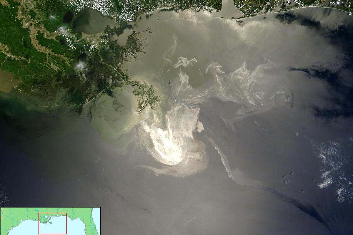 The dispersants used to control the Deep Horizon oil spill were criticized for their toxicity (Image: NASA)