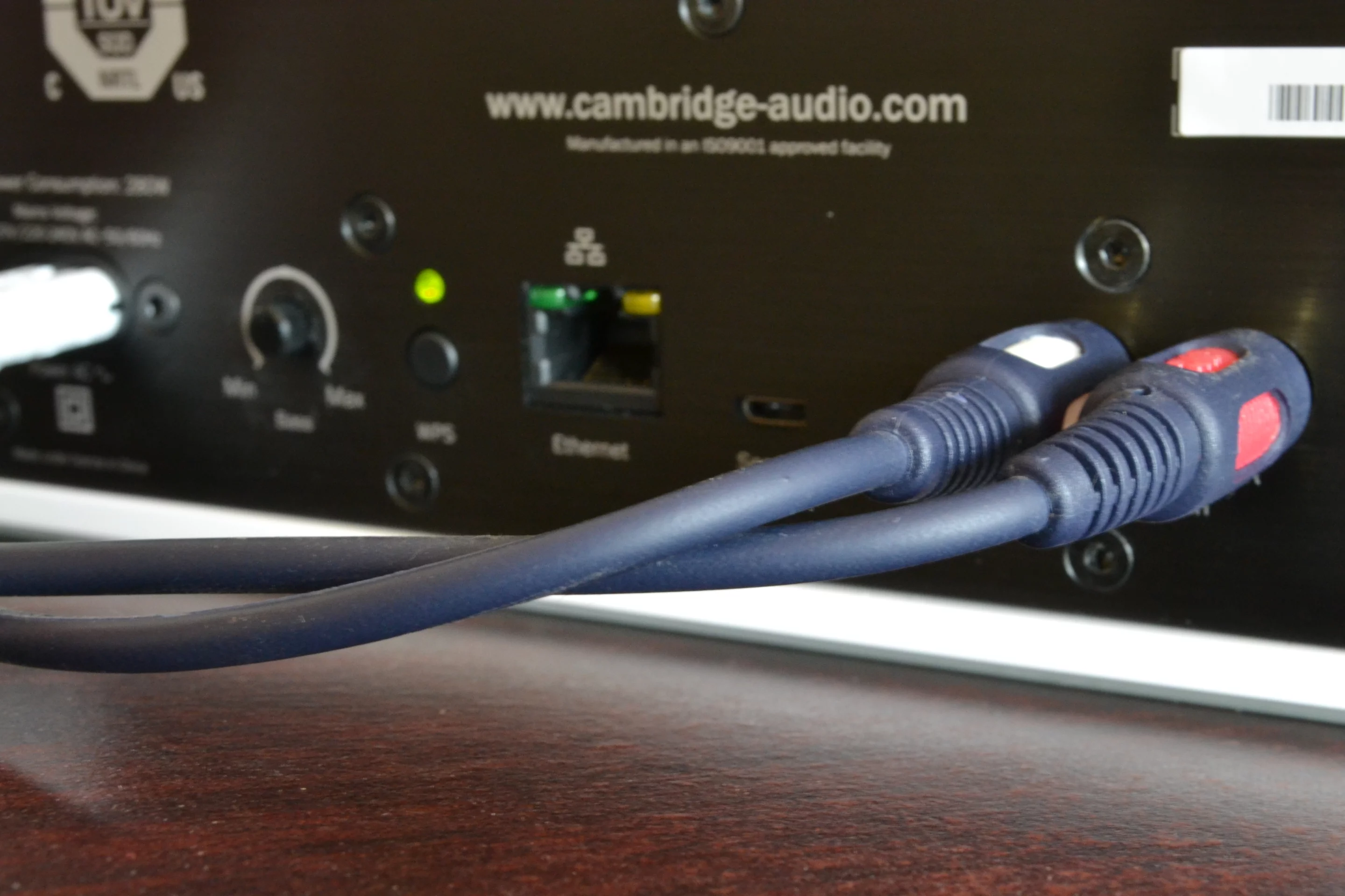 The Minx Air 200 has two line-level RCA inputs at the back, which can be connected to an external audio source such as a TV, DVD or Blu-ray player