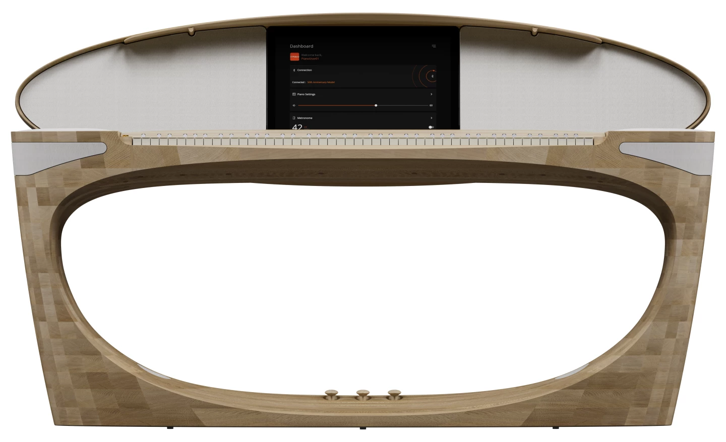 The 50th Anniversary Concept Model Piano incorporates Roland's PureAcoustic Modeling engine for realistic piano sounds