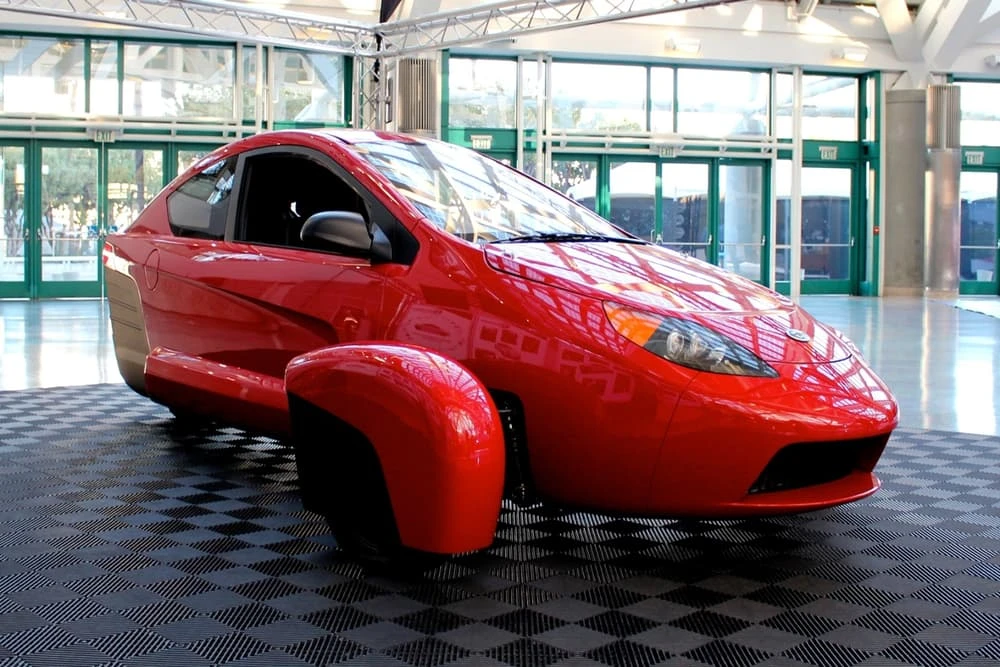 An Elio prototype on display at the LA Auto Show