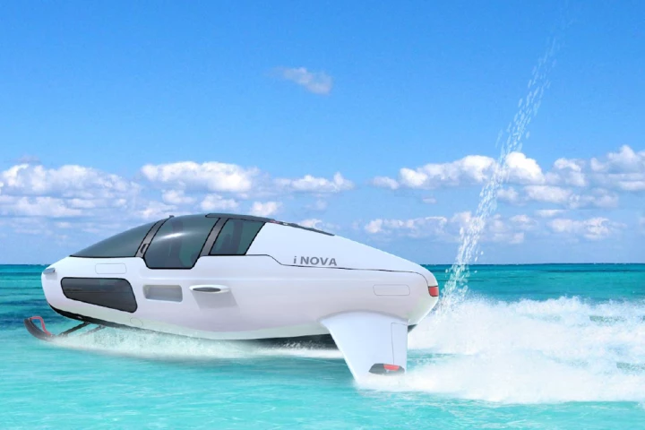 The all-electric Deepseaker DS1 will hydrofoil on the surface to boost speed and range