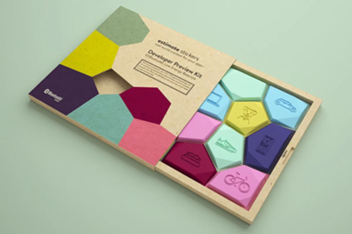 Estimote Nearables are stickers that can be attached to everyday objects, detecting location, temperature and motion