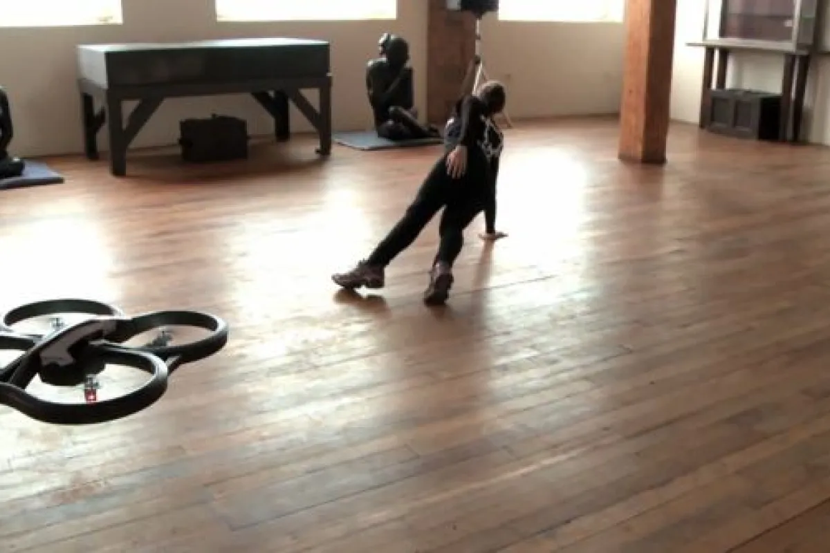 Falkor Systems has developed a dance piece in which a human dancer performs with an autonomous AR Drone quadcopter