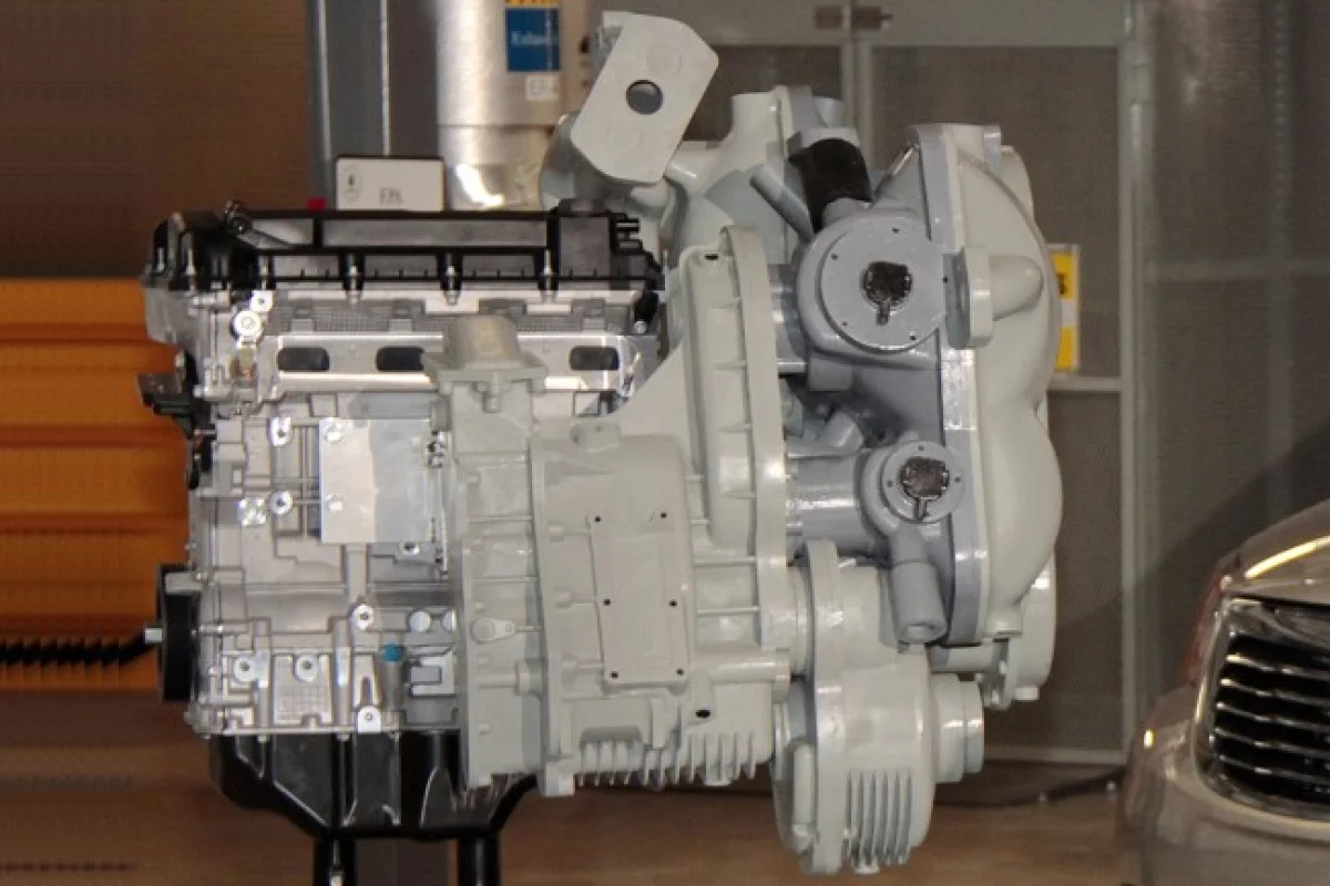 This is the first mock-up of the new hydraulic hybrid engine