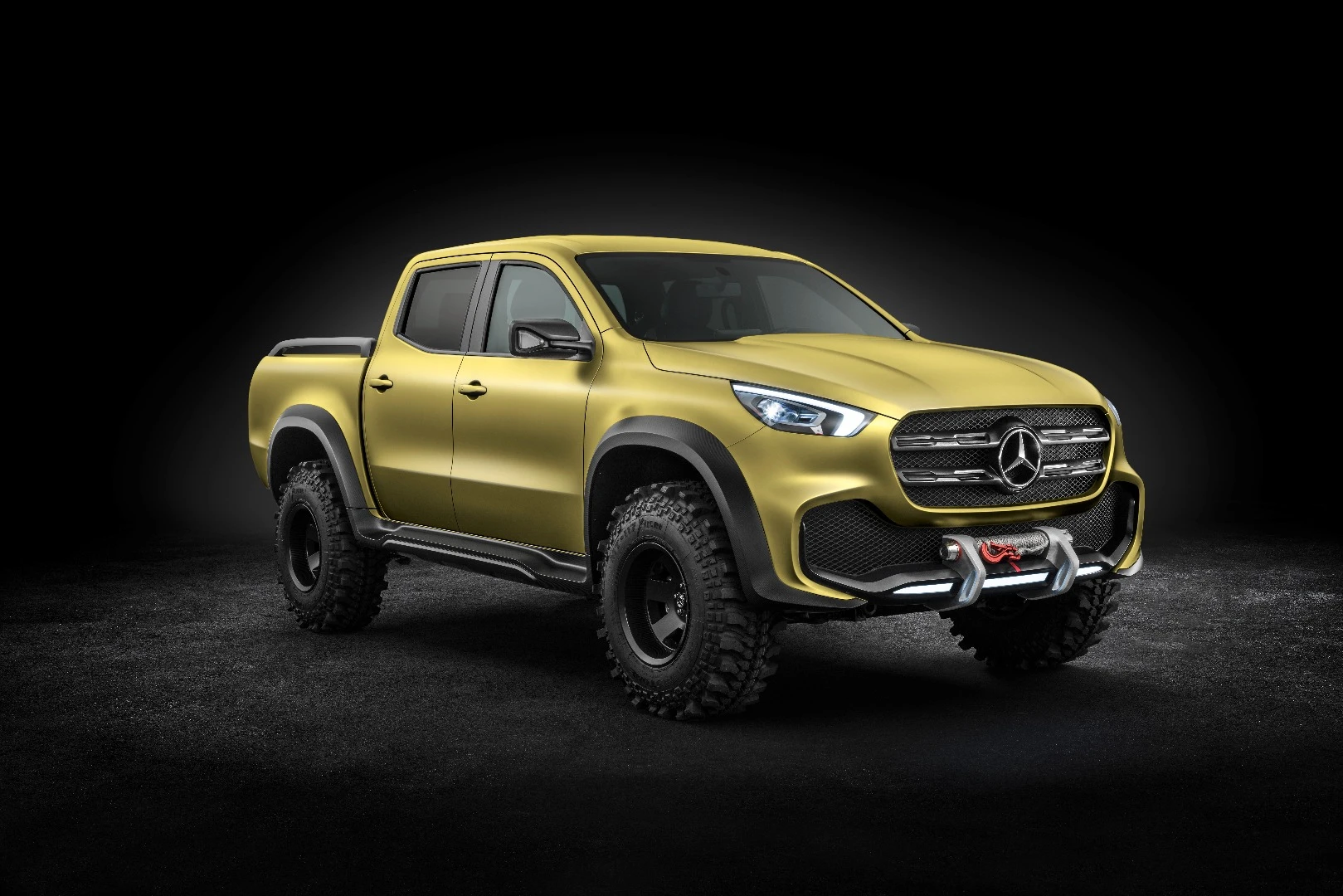 The Powerful Adventurer Mercedes X-Class has a winch and bash plate on the front end