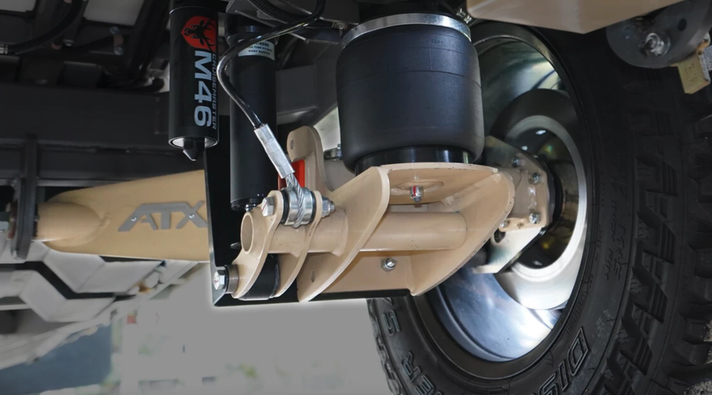 The Solitaire rides on Offline's ATX airbag suspension