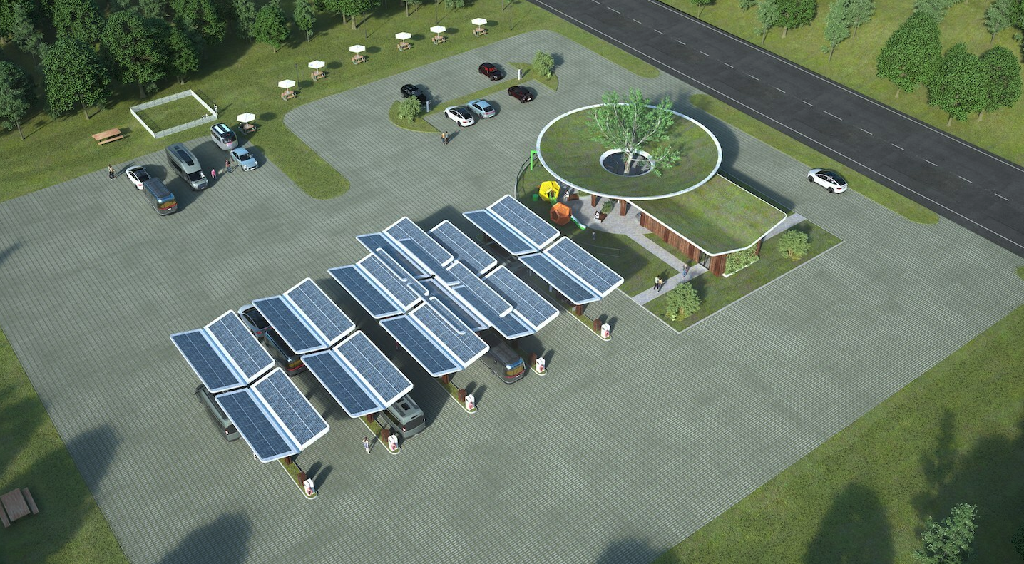 The bowl-shaped roof appears to be part of the rainwater collection system Thor says is included with the design