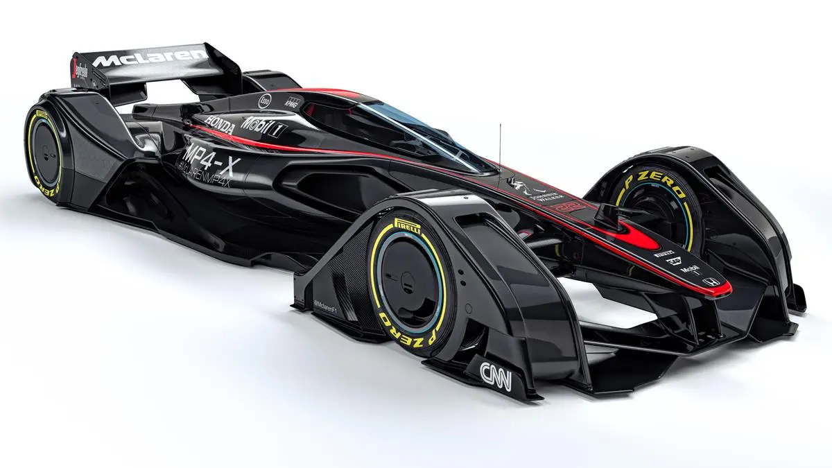 The McLaren MPX-4 concept race car gives one potential vision for the future of Formula One