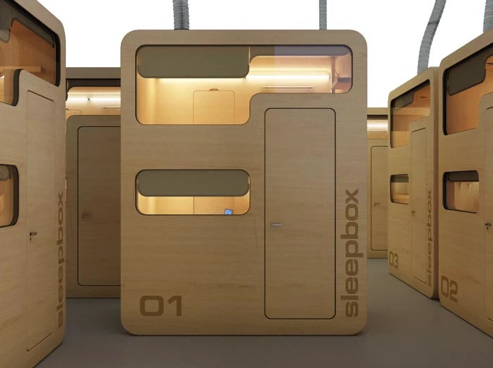 The Sleepbox hostel version - no need for walls between bedrooms